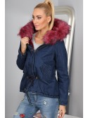 Burgunderfarbene Jeansjacke 7010 – Online-Shop – Boutique